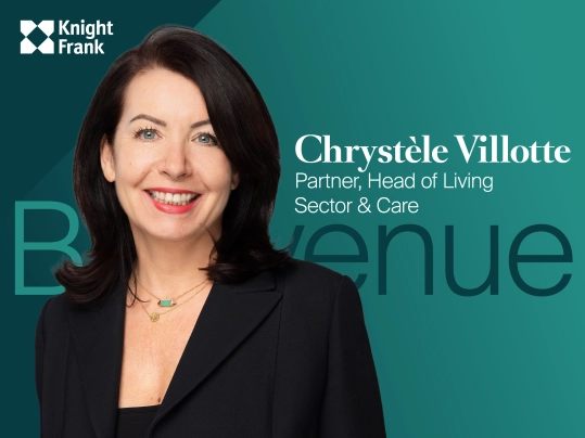 Vignette de l'article : Chrystèle Villotte rejoint Knight Frank France en tant que  Partner, Head of Capital Markets Living Sector & Care